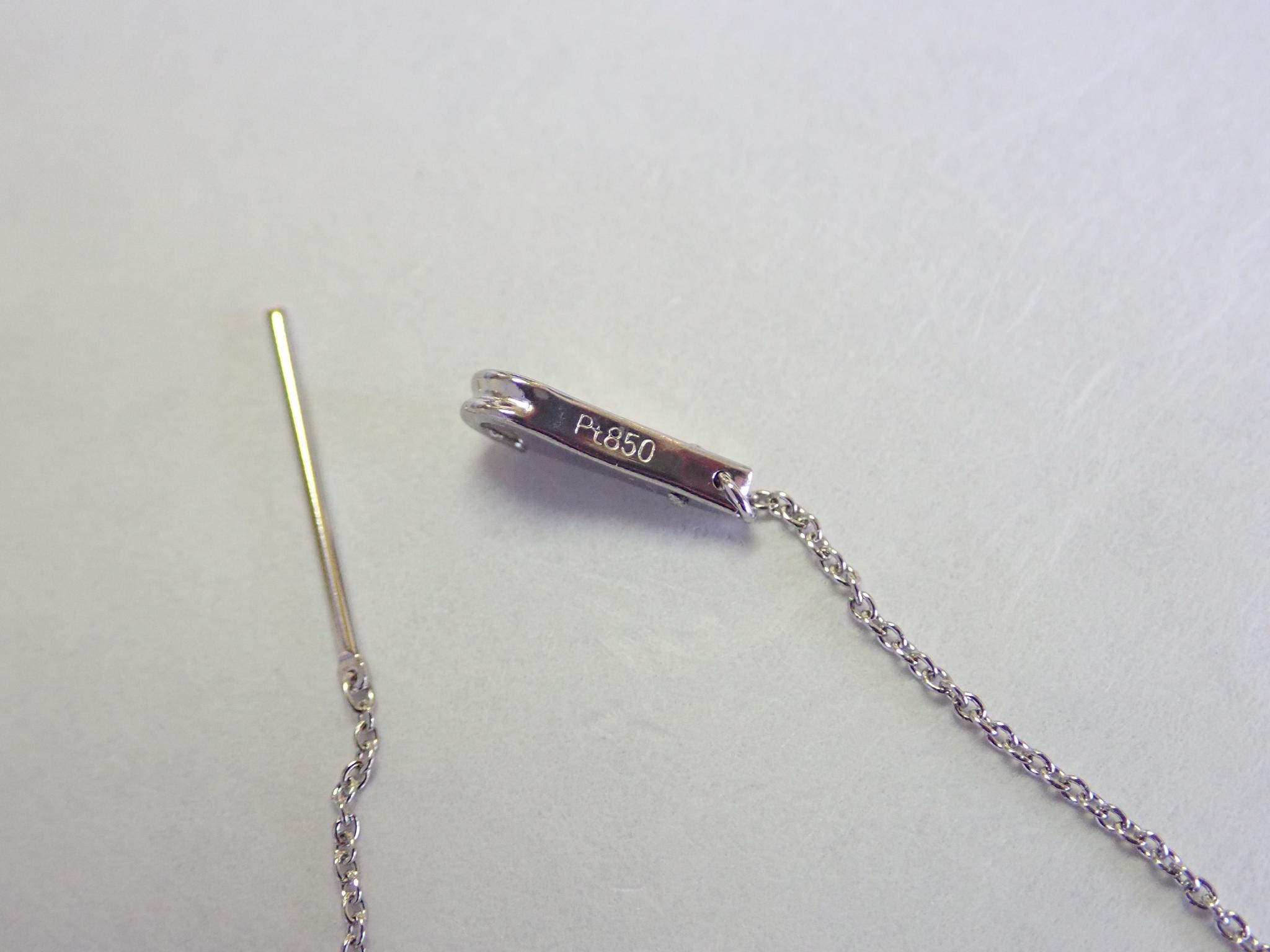 ワンタッチフックチェーン　美馬貴石特許商品　５０ｃｍアズキプラチナ８５０　幅約０．８ｍｍ　太さ０．２４ｍ | 2枚目