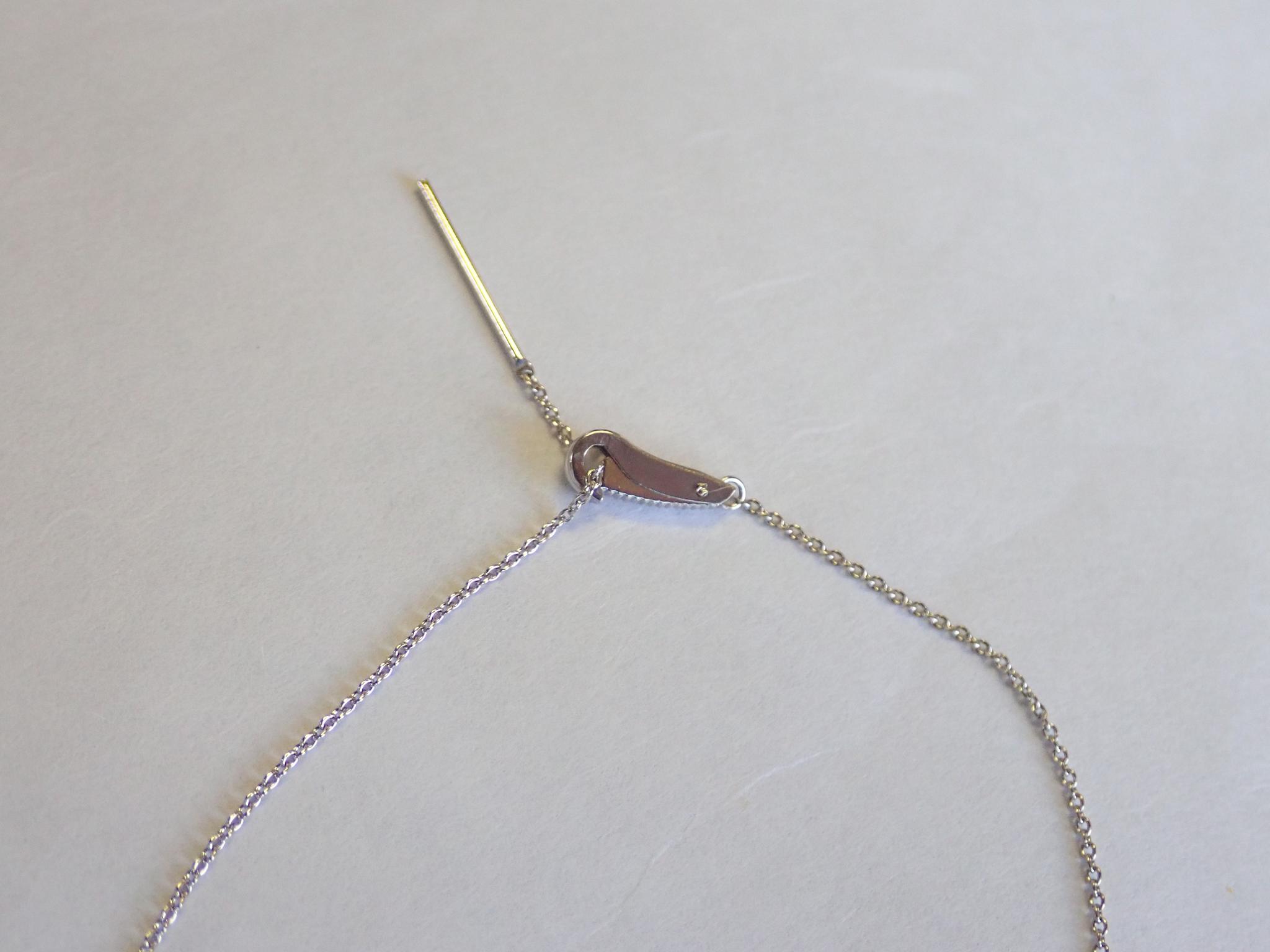 ワンタッチフックチェーン　美馬貴石特許商品　５０ｃｍアズキプラチナ８５０　幅約０．８ｍｍ　太さ０．２４ｍ | 3枚目