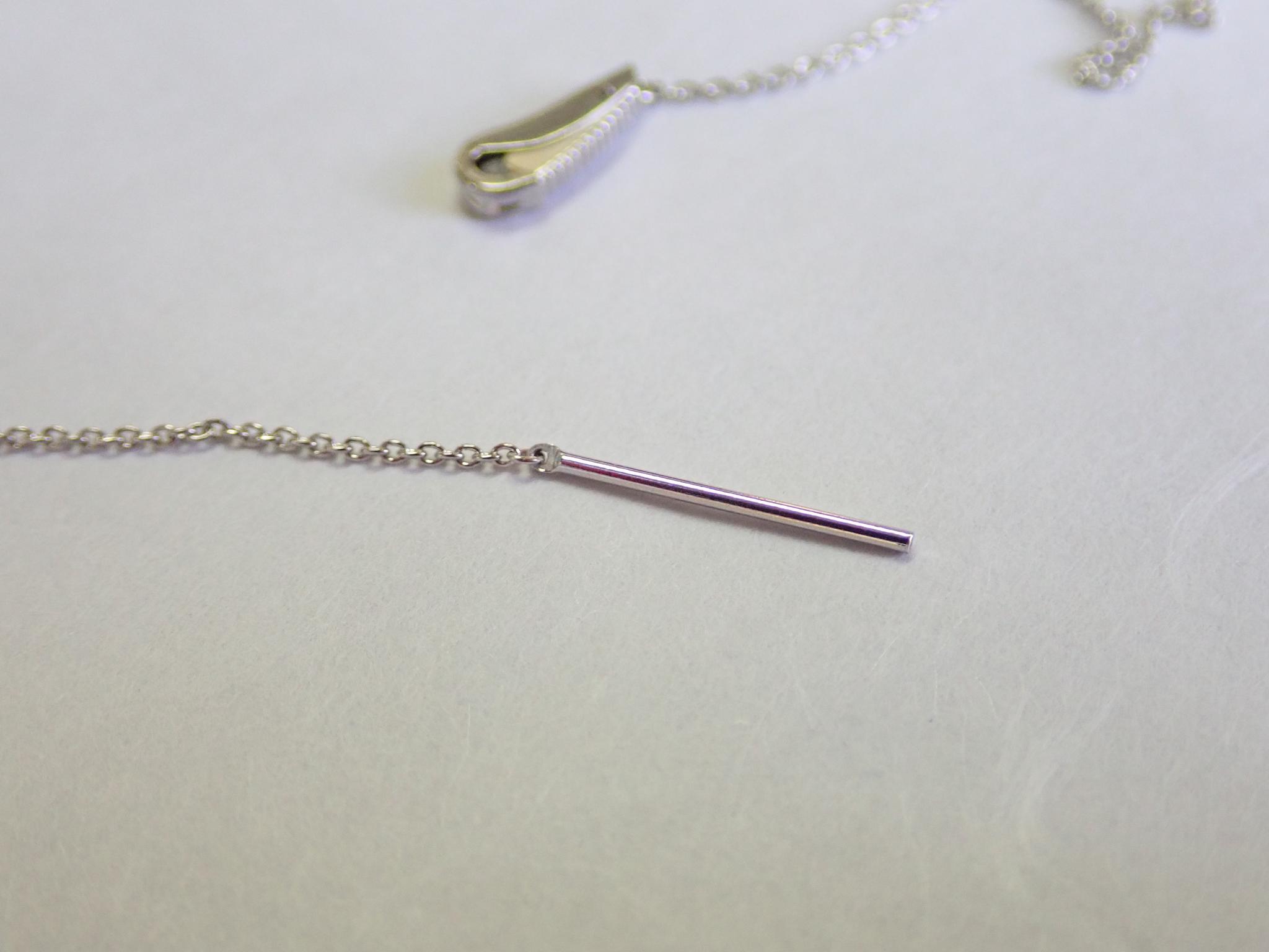 ワンタッチフックチェーン　美馬貴石特許商品　５０ｃｍアズキプラチナ８５０　幅約０．８ｍｍ　太さ０．２４ｍ | 5枚目