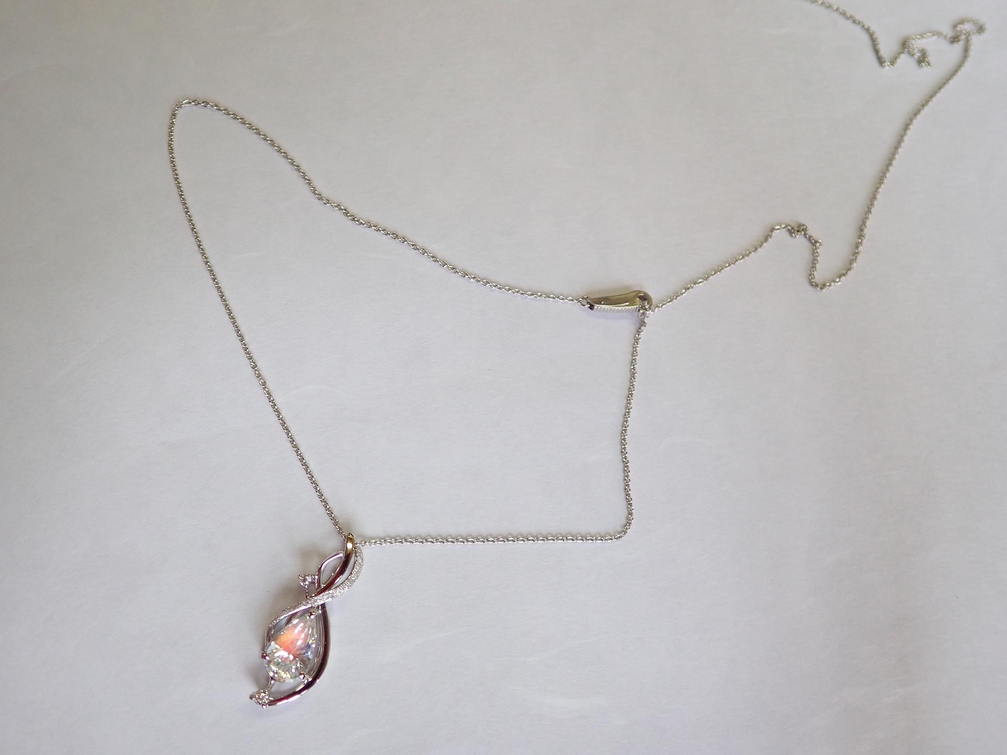 ワンタッチフックチェーン　美馬貴石特許商品　５０ｃｍアズキプラチナ８５０　幅約０．８ｍｍ　太さ０．２４ｍ | 6枚目