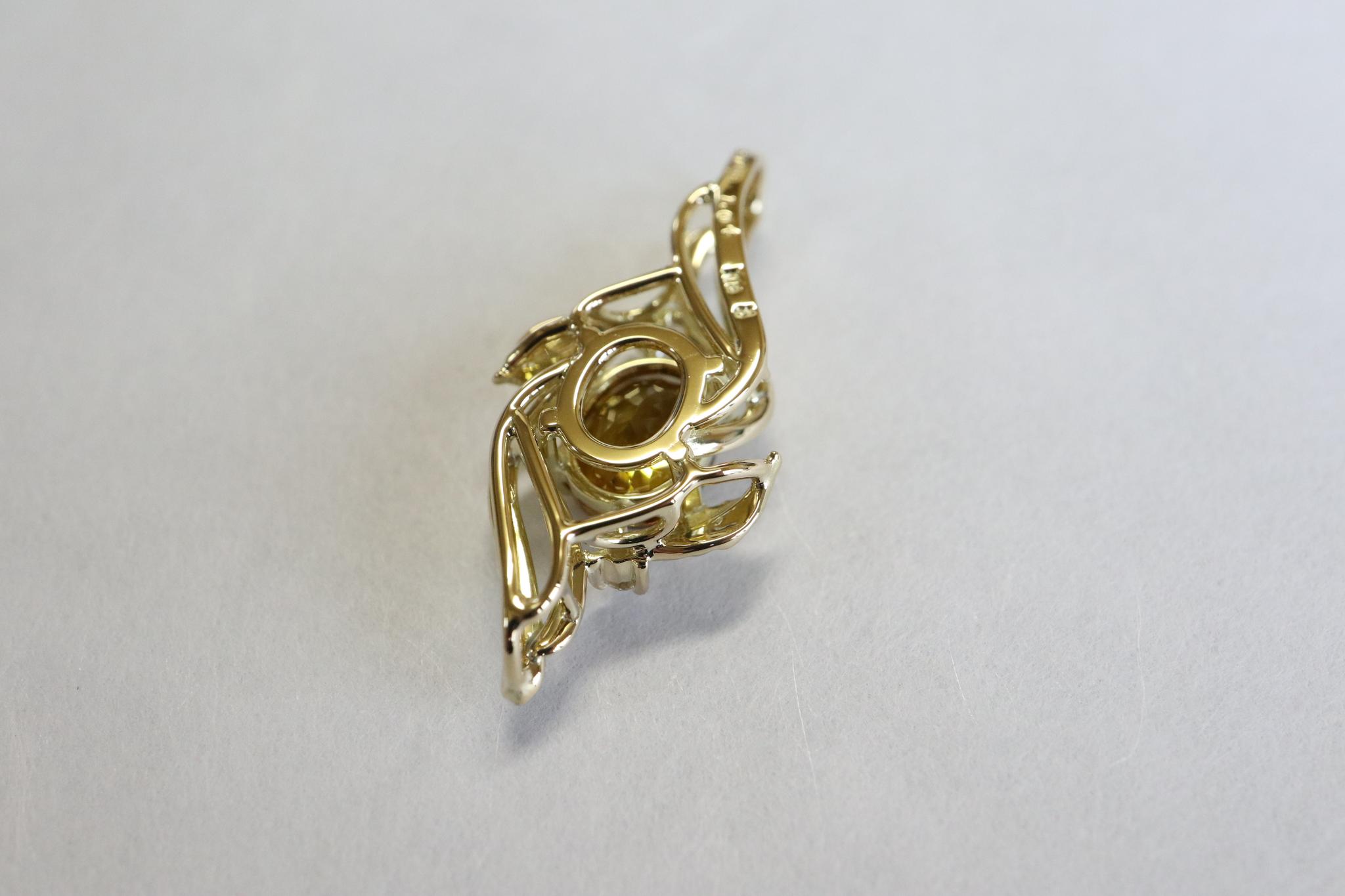 マリガーネット　スターダスト梨地　森羅スタンダード＋リーフ　ペンダントトップ１８金イエローゴールド | 18枚目