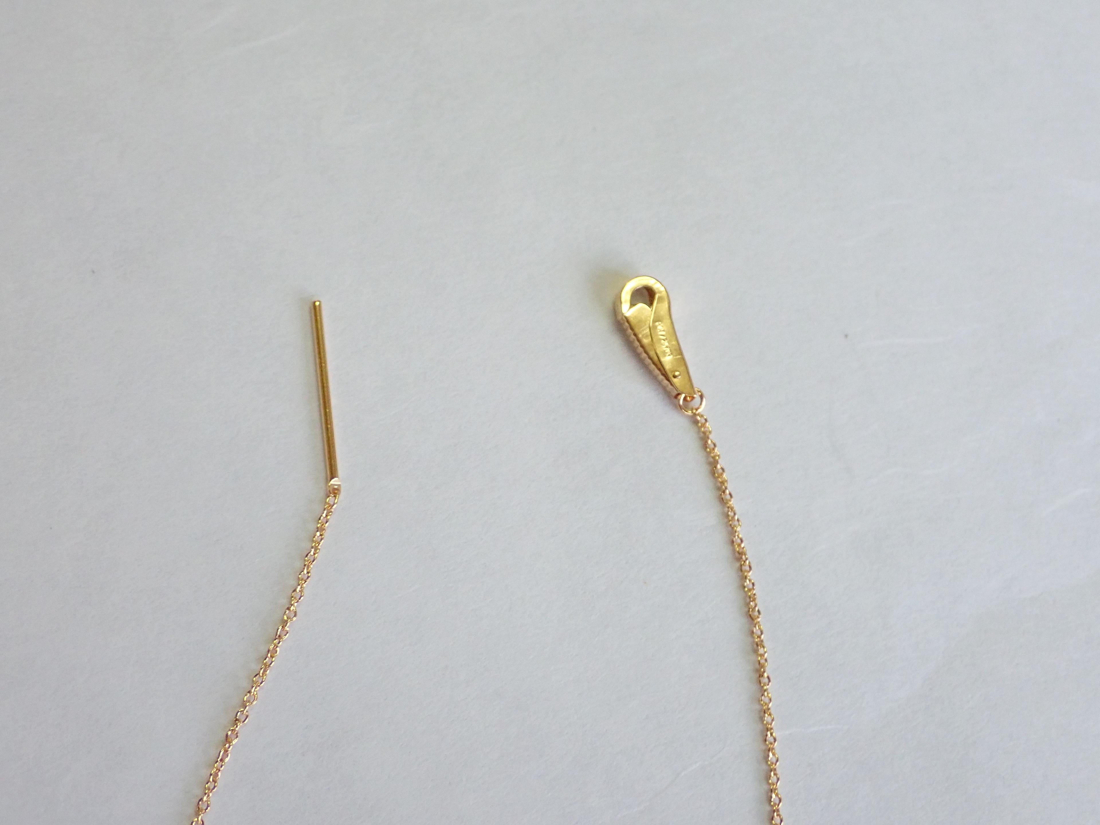 ワンタッチフックチェーン 美馬貴石特許商品 50cmアズキ18金イエローゴールド 幅約0.8mm 太さ0.24mm1枚目の画像