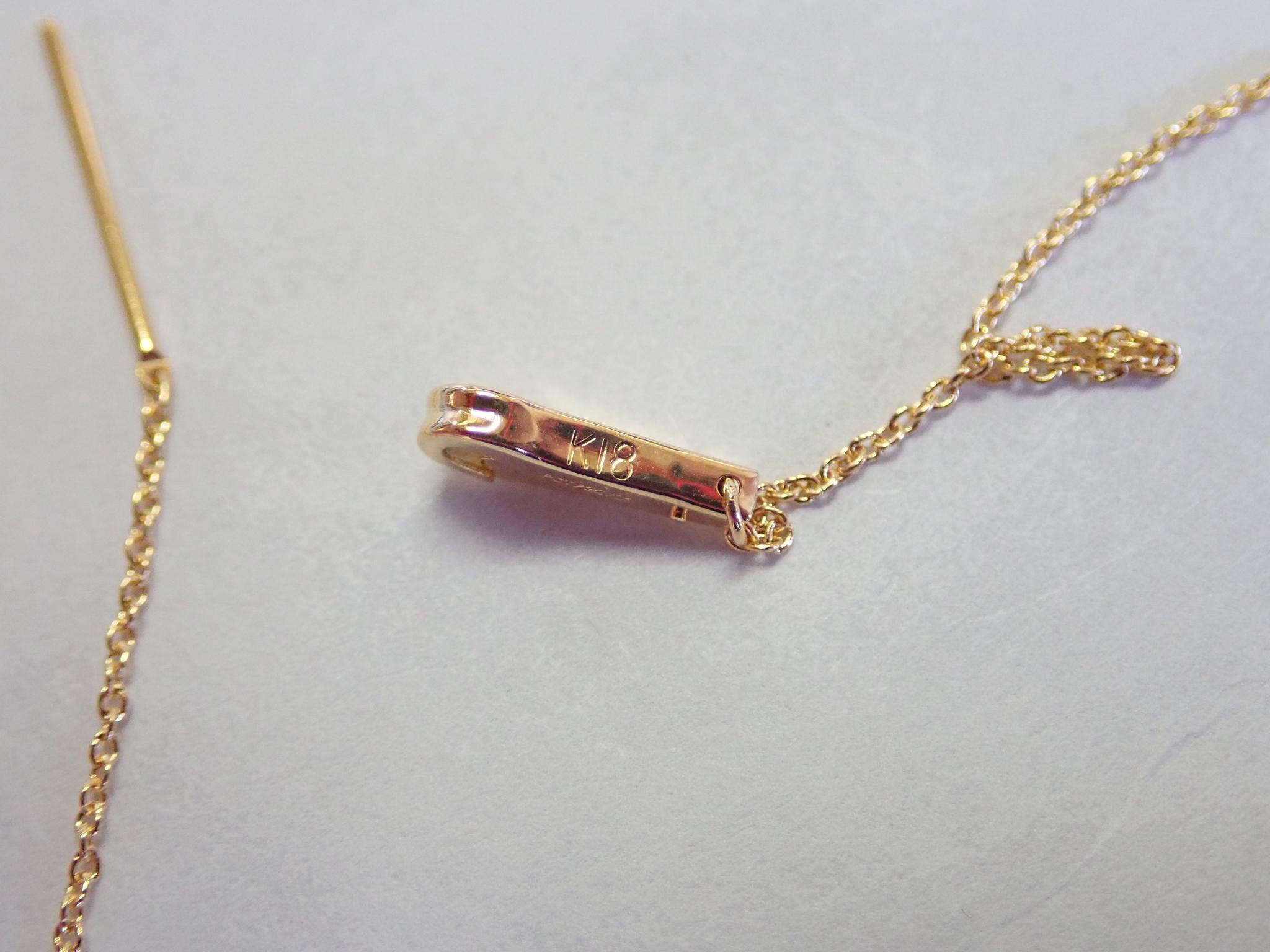 ワンタッチフックチェーン 美馬貴石特許商品 50cmアズキ18金イエローゴールド 幅約0.8mm 太さ0.24mm | 3枚目