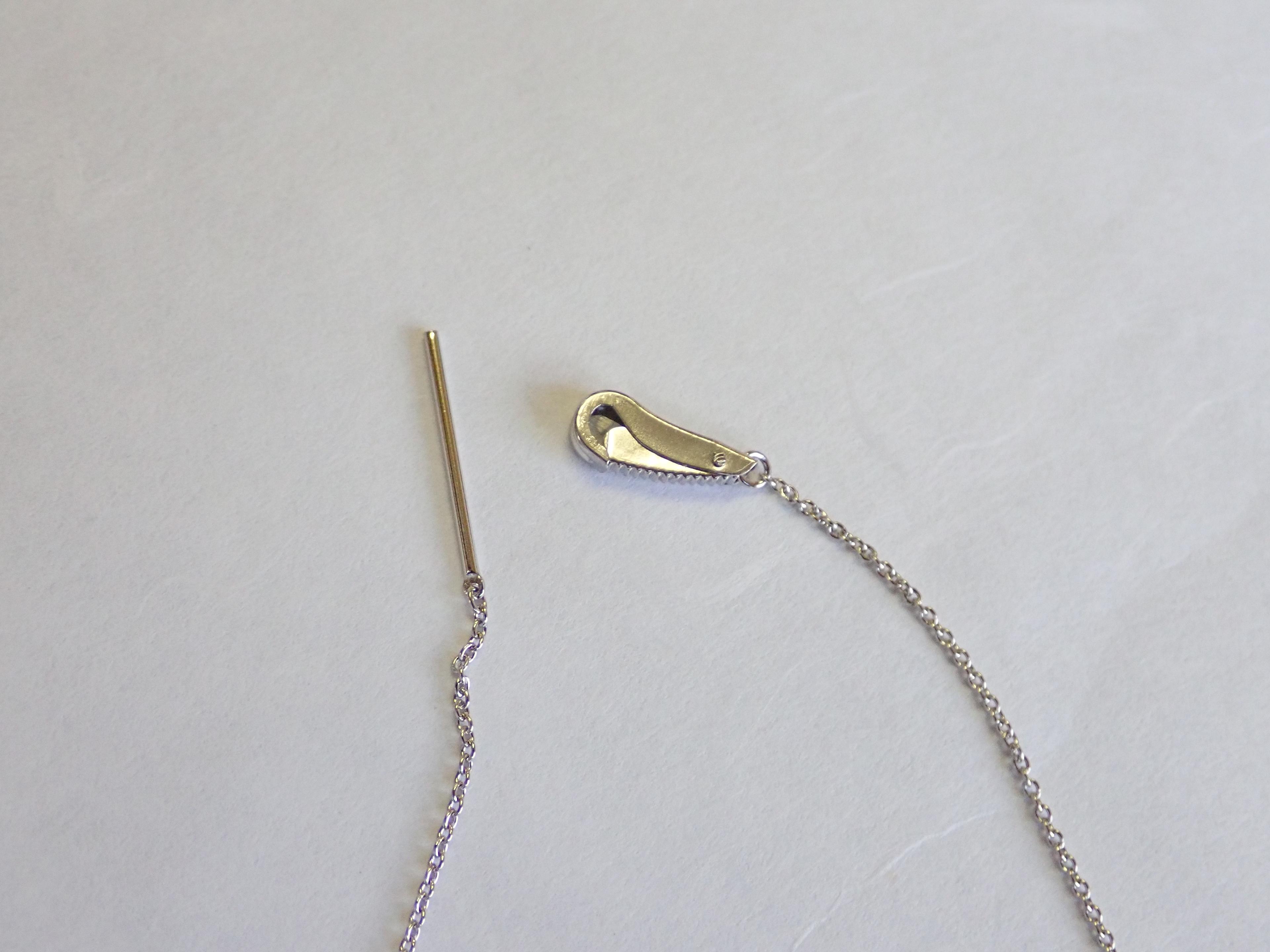 ワンタッチフックチェーン 美馬貴石特許商品 50cmアズキプラチナ850 幅約0.8mm 太さ0.24m1枚目の画像